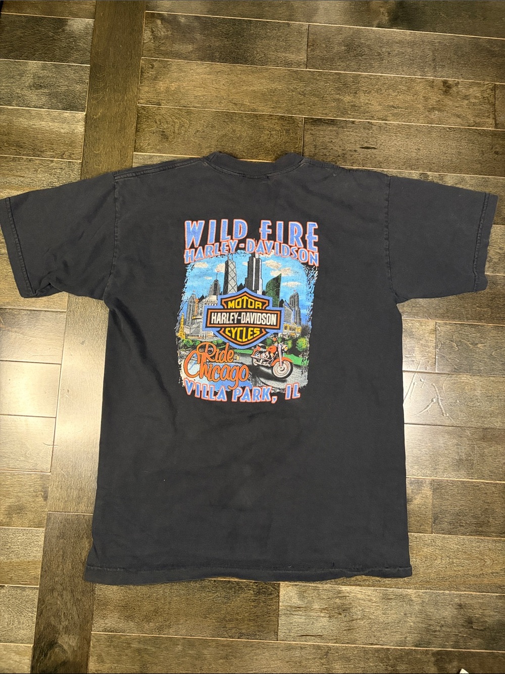 Harley-Davidson Wild Fire Chicago Villa Park Skull Graphic T-Shirt Men’s Large